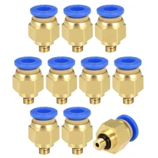 10pcs Pneumatic Straight Quick Fitting 6mm Thread M5 One Touch Hose Connectors