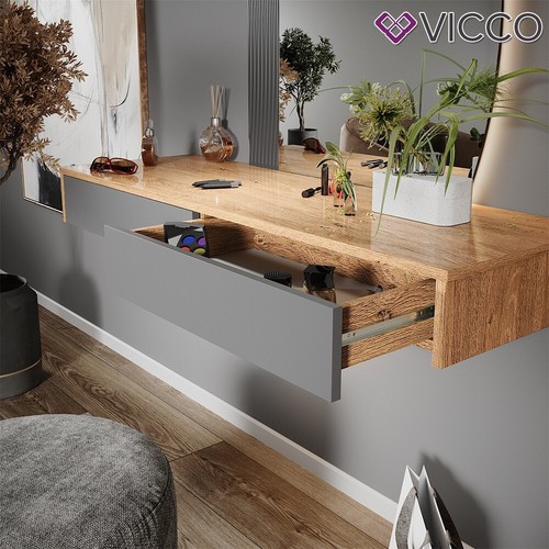 Schminktisch Melisa Eiche Grau 120 cm mit 2 Schubladen Vicco - Bild 5 von 8