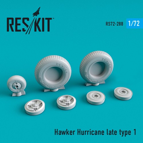 Hawker Hurricane wheels set late type 1 (Upgrade set) 1/72 ResKit RS72-0288 - Afbeelding 3 van 3