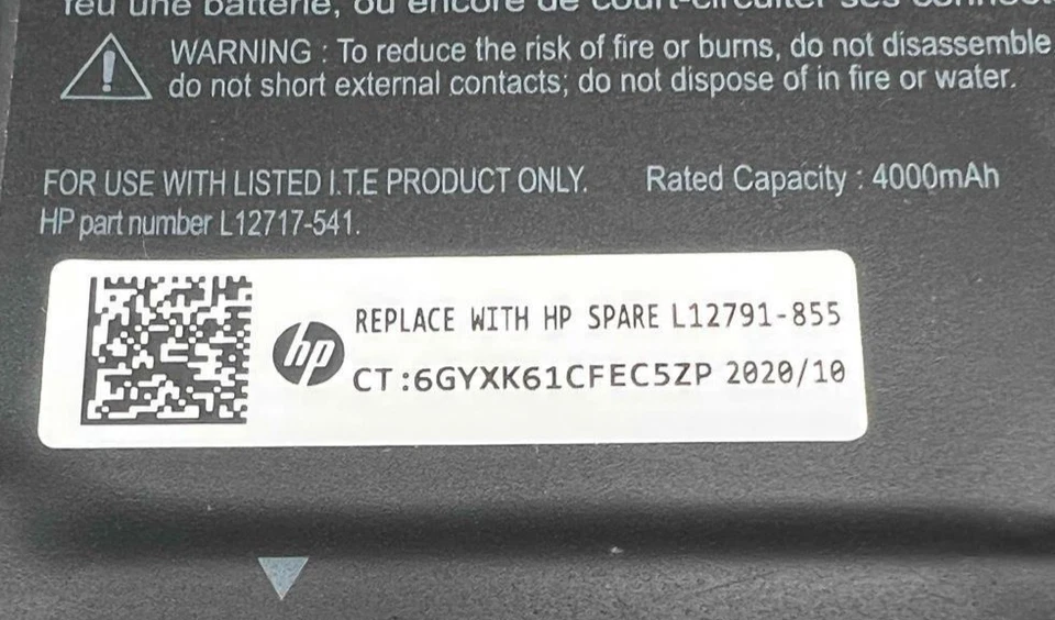 Lot of 10 Genuine HP RU03XL L12791-855 Battery Health 80%+ - Image 4 of 4