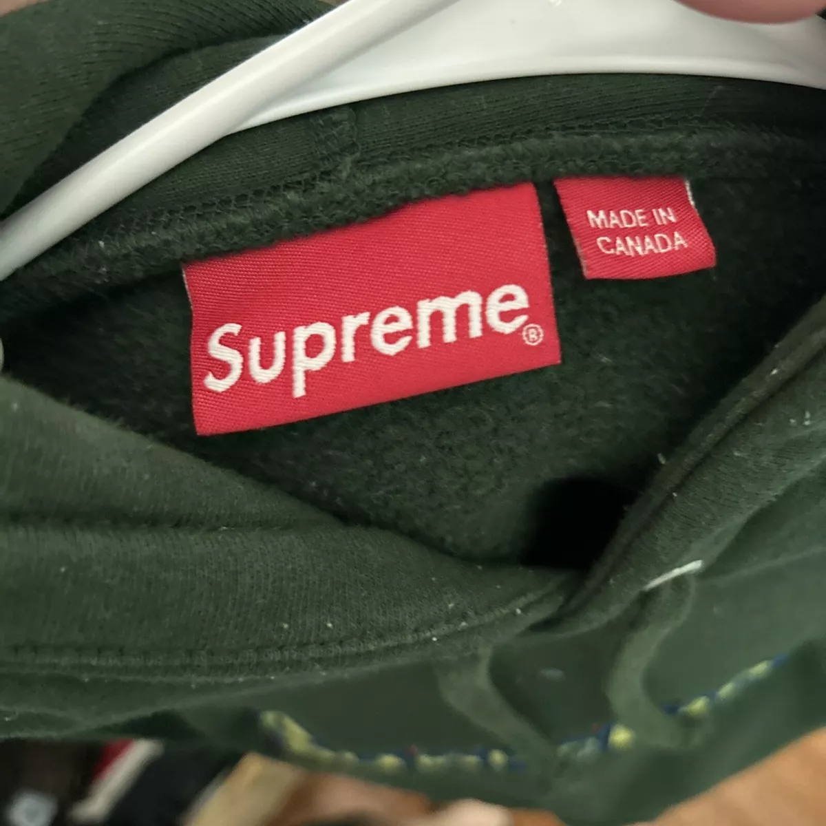 SUPREME GONZ LOGO HOODED SWEATSHIRT HOODIE BOX LOGO GREEN M MEDIUM