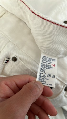 Tommy Hilfiger weiße Jeans Blumenstickerei gerades Bein Damengröße 14 - Bild 6 von 9