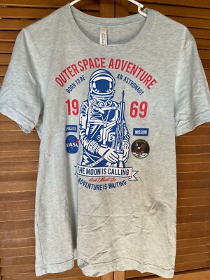 OUTER SPACE ADVENTURE 1969 MOON IS CALLING T SHIRT, CANVAS, MEN'S M, NWOT