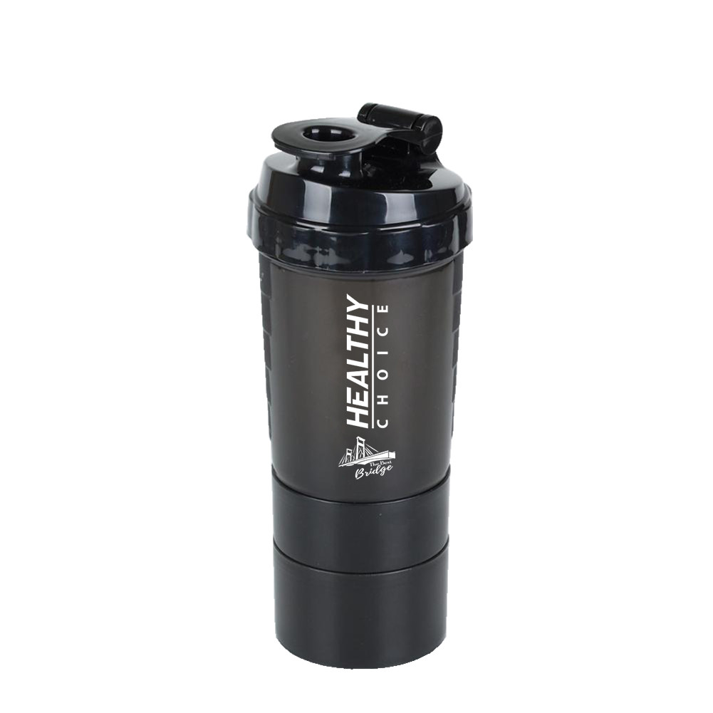 3 in 1 Shake Sport Fitness Gym Drinking Water Bottle, 500ml, 20oz.