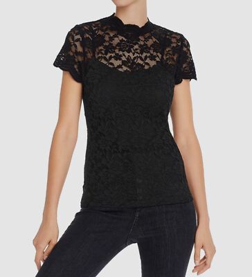 black sheer overlay top