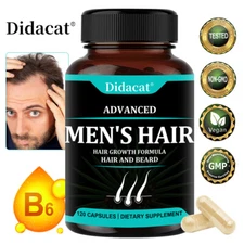 Advanced Hair Growth Formula - DHT Blocker Hair Beard Growth Vitamins for Men