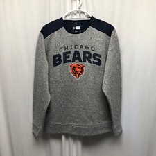 Chicago Bears NFL Team Apparel Mens Size Medium Gray Navy Knit Sweatshirt NEW