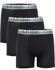 Calvin Klein Men’s Boxer Briefs, M or XL Brushed Microfiber 3 Pack of Black