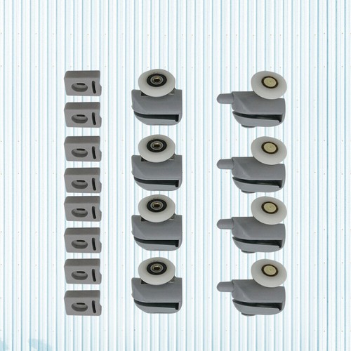 8 Pcs Bathroom Pulley Shower Wheels Sliding Door Bottom Guide Roller - Picture 7 of 11