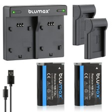 2x Akku + Lader passend für Canon NB-12L  LEGRIA mini X VIXIA mini X 1800 mAh