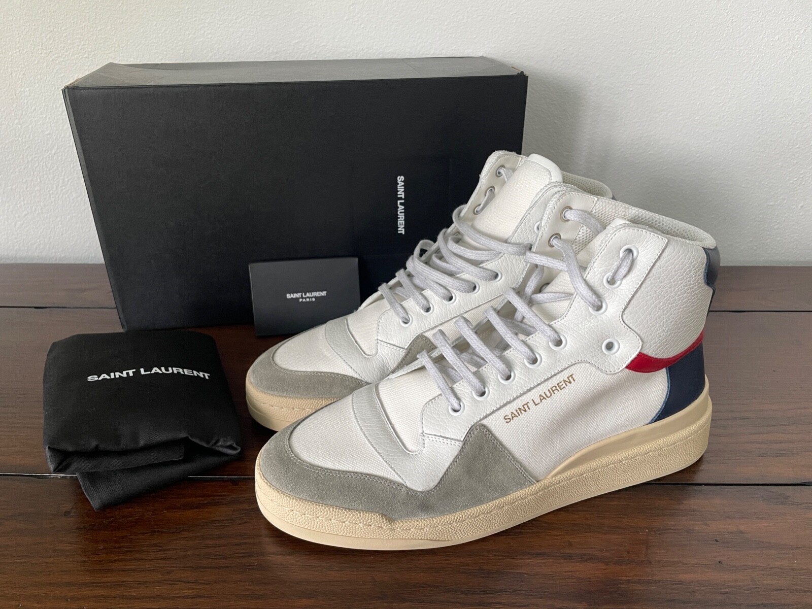 YSL Yves Saint Laurent 669430 Venezia scarpa sneaker alta stringata taglia 43