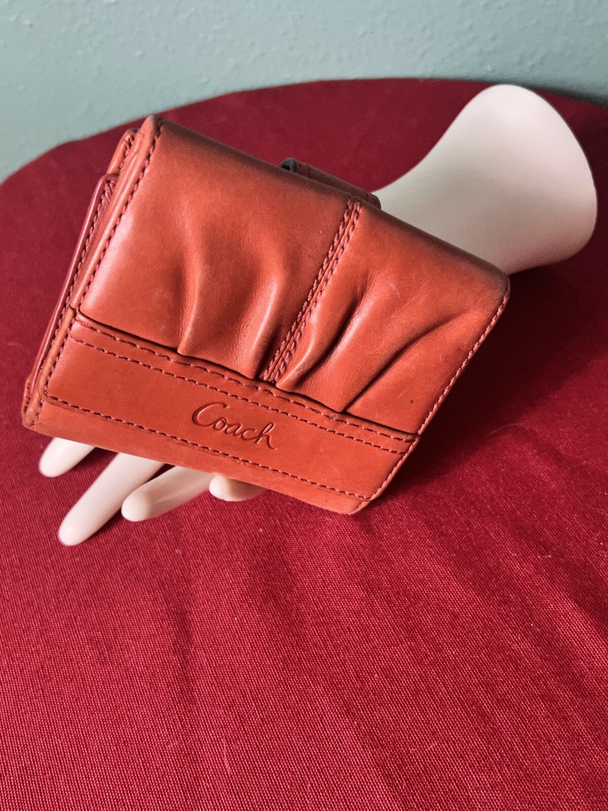 COACH🔹RARE VINTAGE🔹Orange Leather Wallet Gem