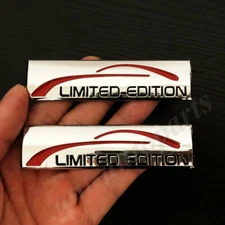 2pcs Metal Chrome Limited Edition Car Trunk Fender Emblem Badge Sticker Sport