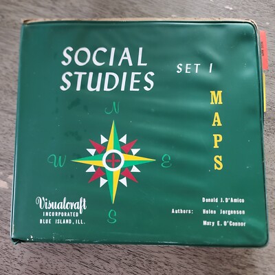 Vtg Visualcrafts Social Studies Set 1 Maps Overhead 51 Transparencies Homeschool
