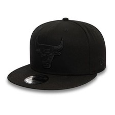 Cappellino 9Fifty monocromatico da uomo New Era ~ Chicago Bulls nero