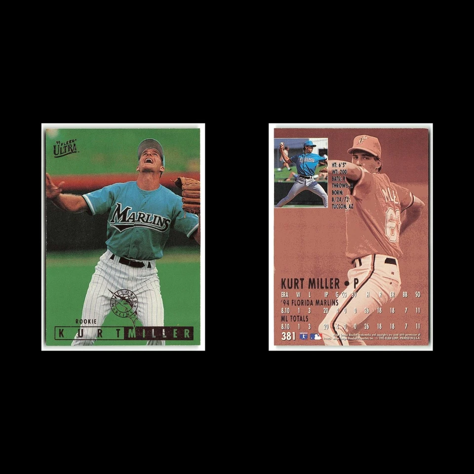 Kurt Miller Rookie #381 1995 Fleer Ultra Florida Marlins Baseball Card MLB NM - Image 3 of 3