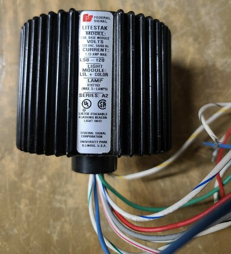 FEDERAL SIGNAL LITESTAK LSB-120 BASE / BLACK METAL / 120V SERIES A2 1Z ...