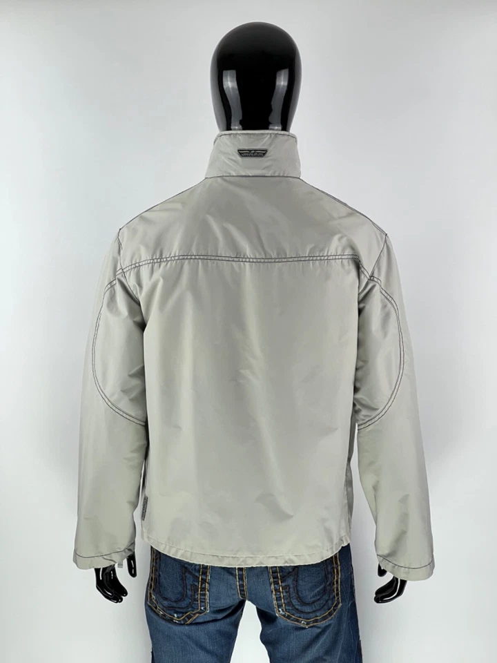 Vintage Armani Jeans Men's Gray Nylon Jacket Size EU48 - Image 2 of 4