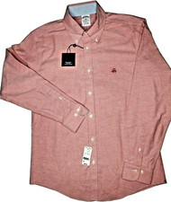 Brooks Brothers Oxford Shirt Mens Medium Coral Brookscool LS Regent Logo