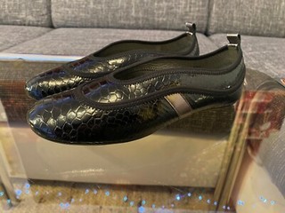 HOGAN Slipper Ballerinas Mokassins Damenschuhe Gr.36 5 (NP320€)Echtleder Schwarz