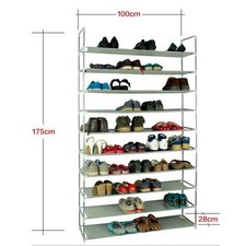 10 Tier 50 Pair Shoe Rack Shelf Fabric Tier Space Saving Organizer Shelf Storage