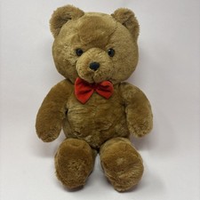 Dakin Fun Farm Honey Jo Bear 1986 VTG Stuffed Brown Teddy Plush Red Bow Tie EUC