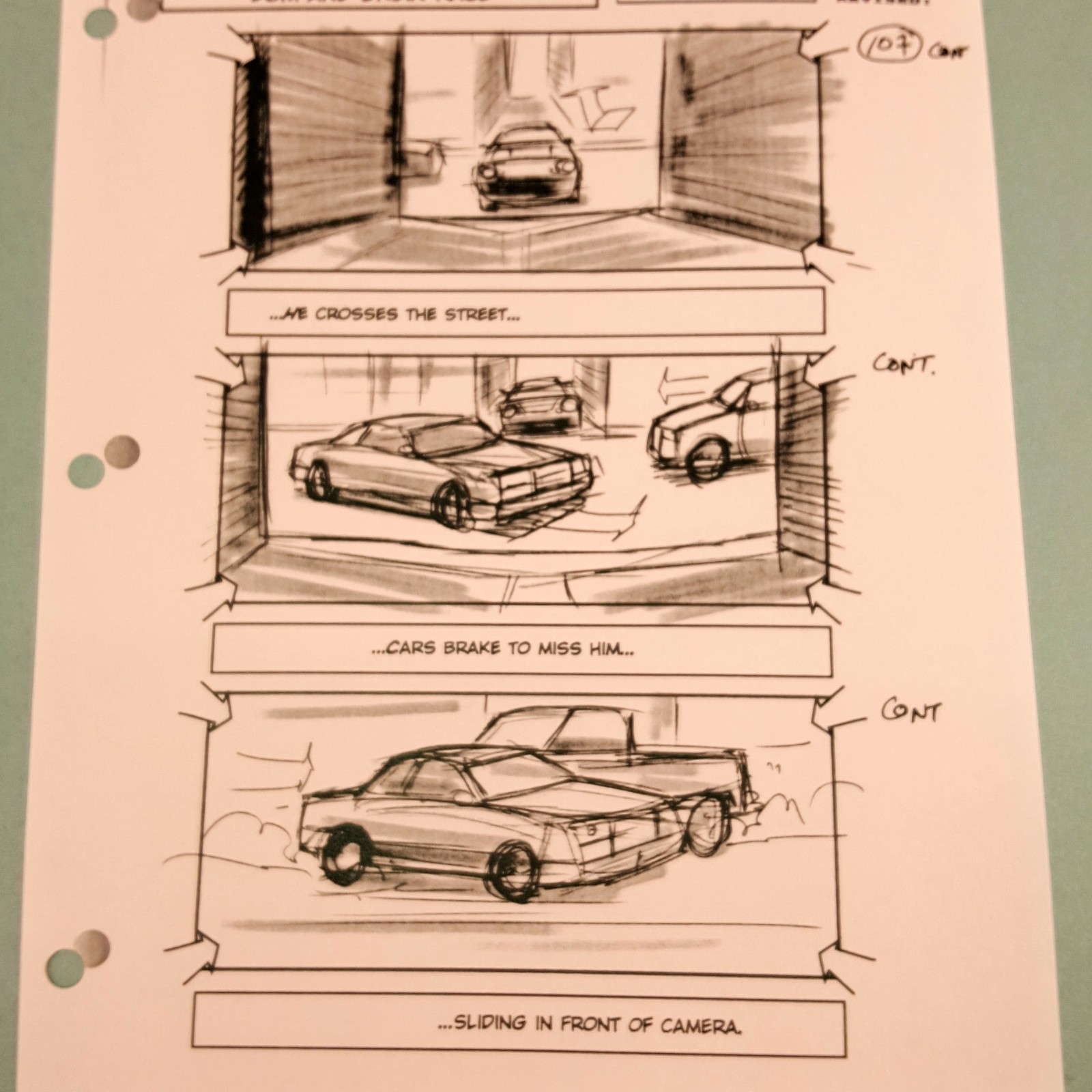 Image 9 of Fast and Furious 4 Production Used Storyboard, Dom Drifting Through Cars, COA