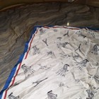 d'lizzy White Paris Print Scarf Wrap w/ Blue Red Border Women's — photo 3
