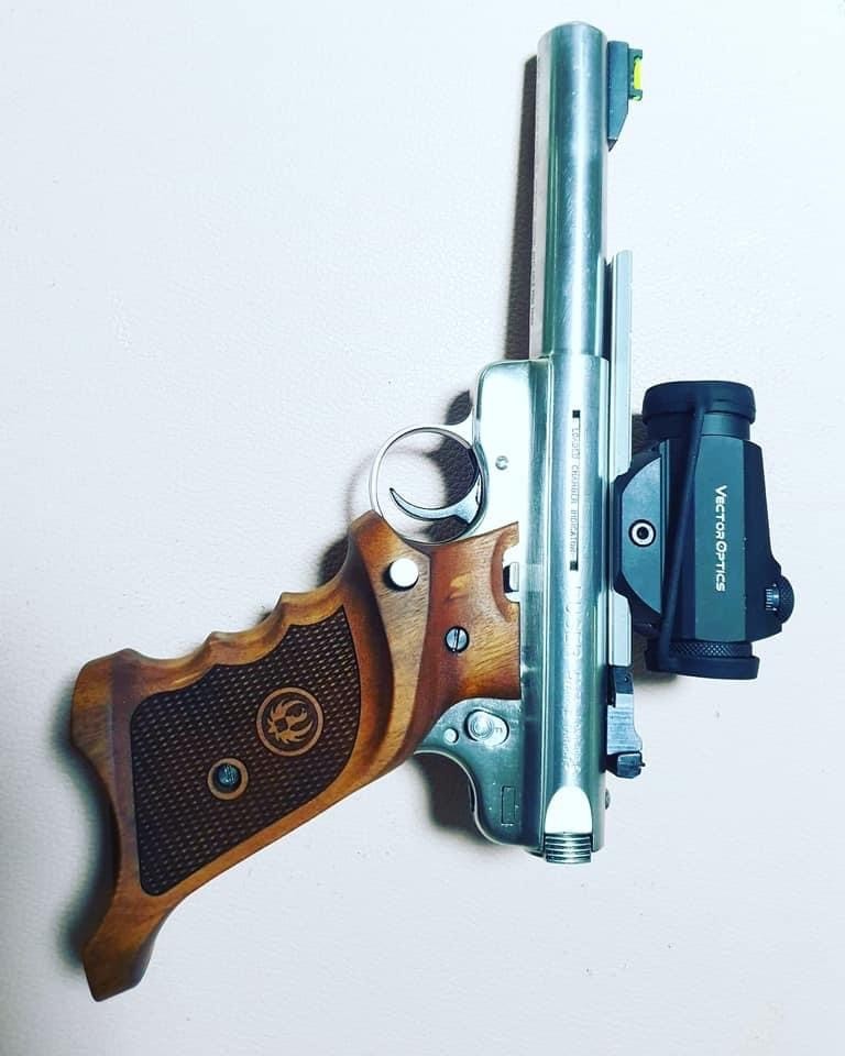 New Handcrafted Padauk Wood Grips for Ruger Mark II (ONLY), Right-Handed