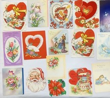 VTG CARDS, LOT 213, LOT OF 50 VTG GREETING CARDS