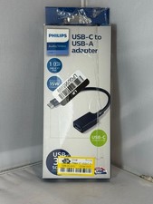 Philips 6" USB-C to USB-A 3.1 Female Adapter Black Cable