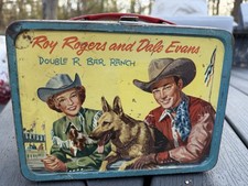 VINTAGE ROY ROGERS AND DALE EVANS DOUBLE R RANCH METAL LUNCH BOX