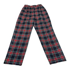 Vintage 80s Pendleton Virgin Wool Plaid Pants Red Black Stewart Tartan Fits Sz 2