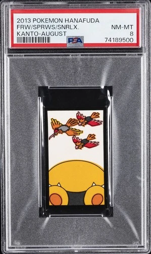 2013 POKEMON HANAFUDA KANTO AUGUST FEAROW/SNORLAX/SPEAROW PSA 8