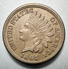 1864 COPPER NICKEL INDIAN CENT  AU  #2263