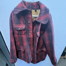 Vintage Woolrich Buffalo Plaid Wool Mackinaw Hunting Coat Jacket Size 48