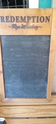 redemption rye whiskey chalk board advertisement-local pick up only used item