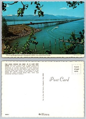 Continental Long Bridge Sandpoint Idaho Postcard