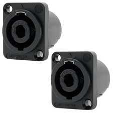 2x Neutrik NL4MP 4 Pole Speak On Connector Chassis Panel Mount Speaker Terminal