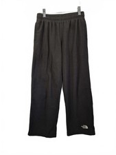 The North Face Boys Gray Black Fleece Pant Drawstring Elastic Waist Pockets