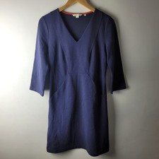 Boden Women Size 8R Navy Blue Ribbed Dress Smart Formal Casual Work Office Caree