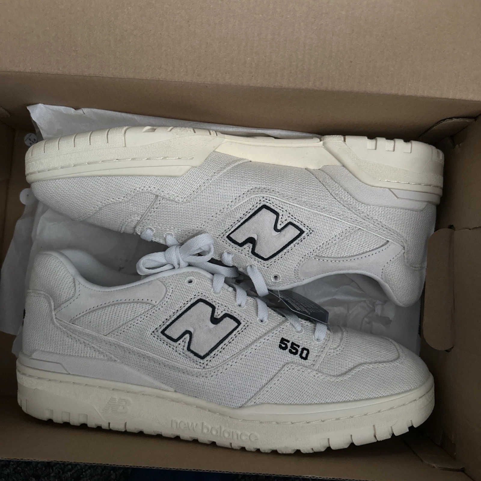 BB550MDA New Balance 550 canapa rattan sale marino tela bianca avorio vela uk 12 5