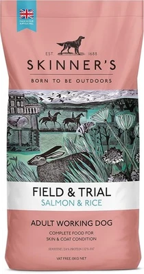 Skinners Field & Trial Salmon & Rice 15Kg , Complete Dry Adult Working Dog Food,