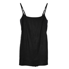 MADEWELL Squareneck Romper 00 Jet Black Linen Blend Stretch Skort NEW Tag B33