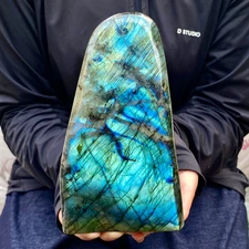 3.7LB Natural Labrador flash moonstone quartz crystal mineral specimen