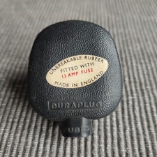 Vintage Duraplug Rubber 3 Pin 13 Amp Plug