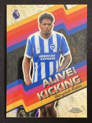 Georginio Rutter 2025-26 Topps Chrome LogoFractor EPL Alive and Kicking /10