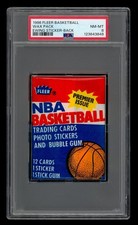 1986 Fleer Basketball: Wax Pack Ewing Sticker -Back PSA 8 NM-MT