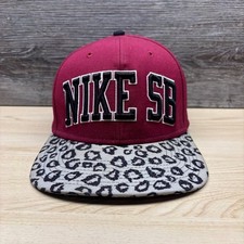Nike SB Hat Cap Snap Back Red Gray Leopard An...