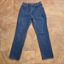 Vintage Wrangler Womens High Rise Mom Jeans 16x32 Straight Leg Zipper Made USA